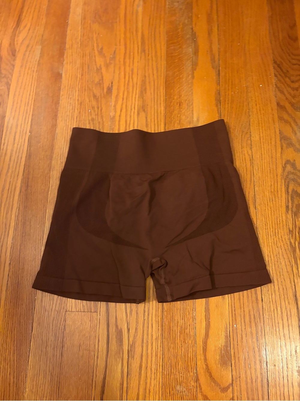 High-Waist Brown Seamless Women’s Shorts